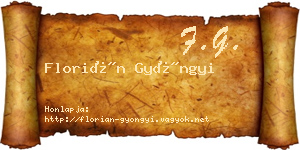 Florián Gyöngyi névjegykártya